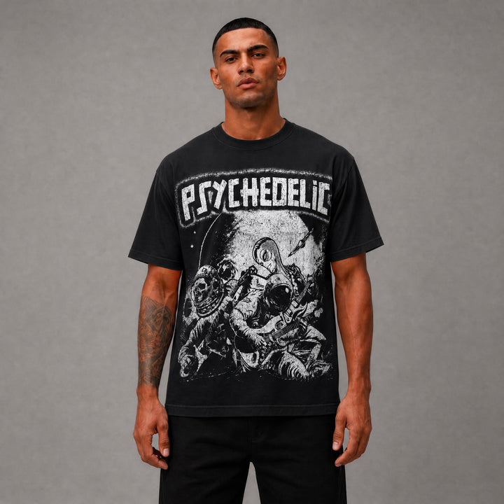 Psychedelic Graphic Tee - Black