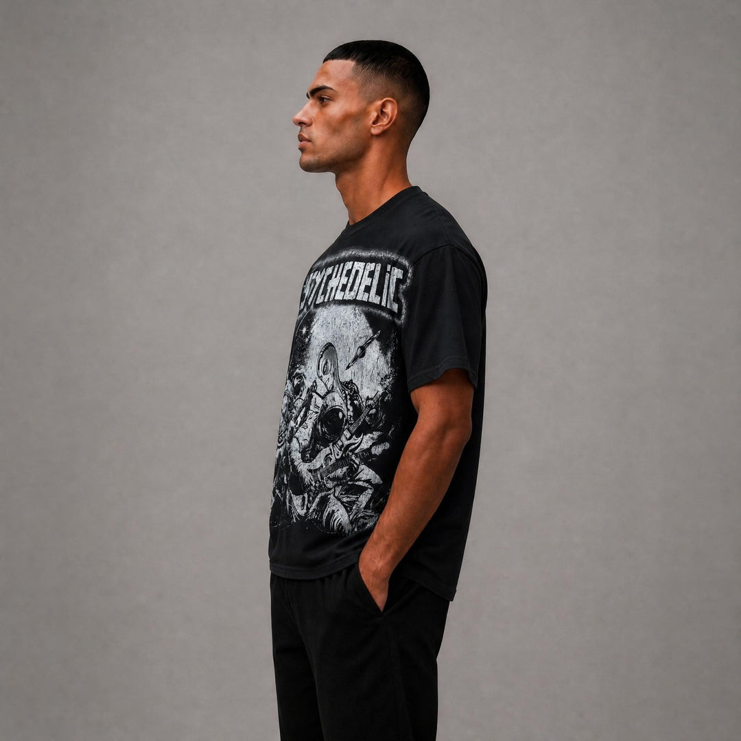 Psychedelic Graphic Tee - Black