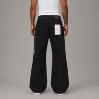 "Purple" Brand Stacked Fitted Jeans - Black