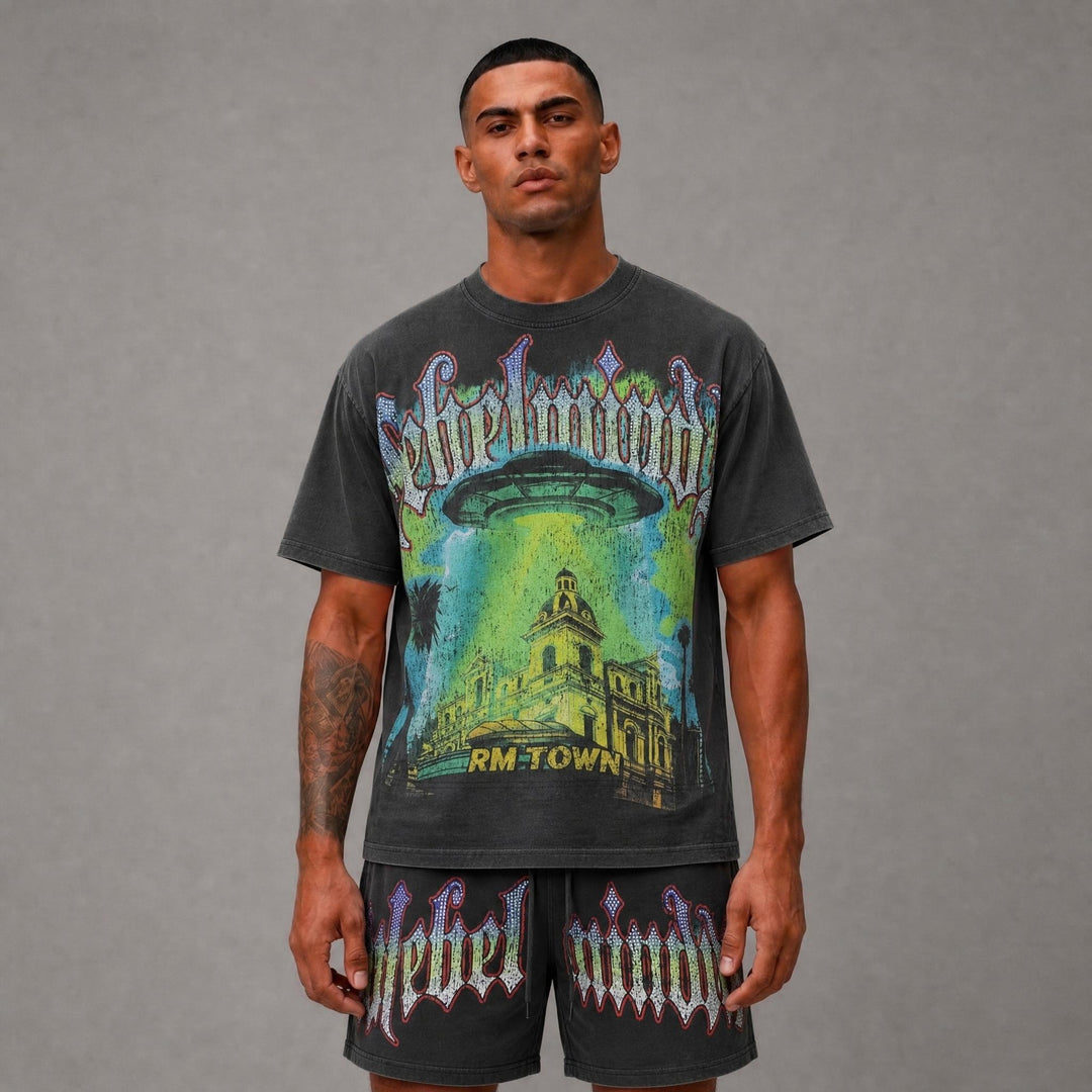 RM TOWN RHINESTONE TEE