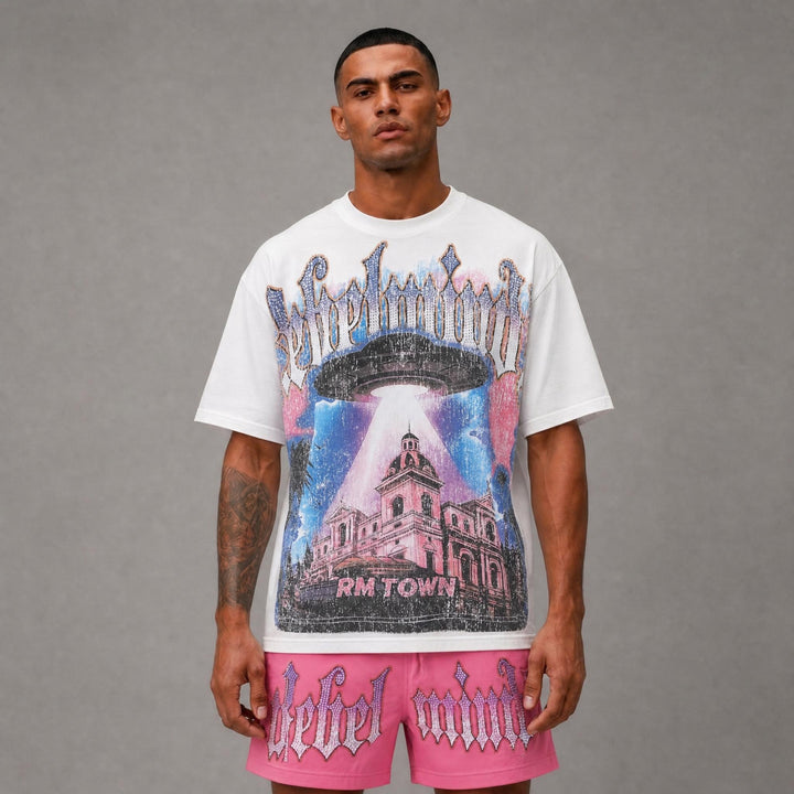 RM TOWN RHINESTONE TEE