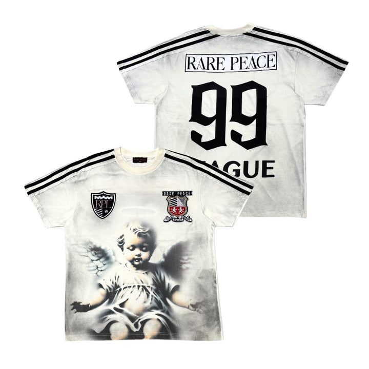 WASHED CUT &amp; SEW TEE W/ PATCHES