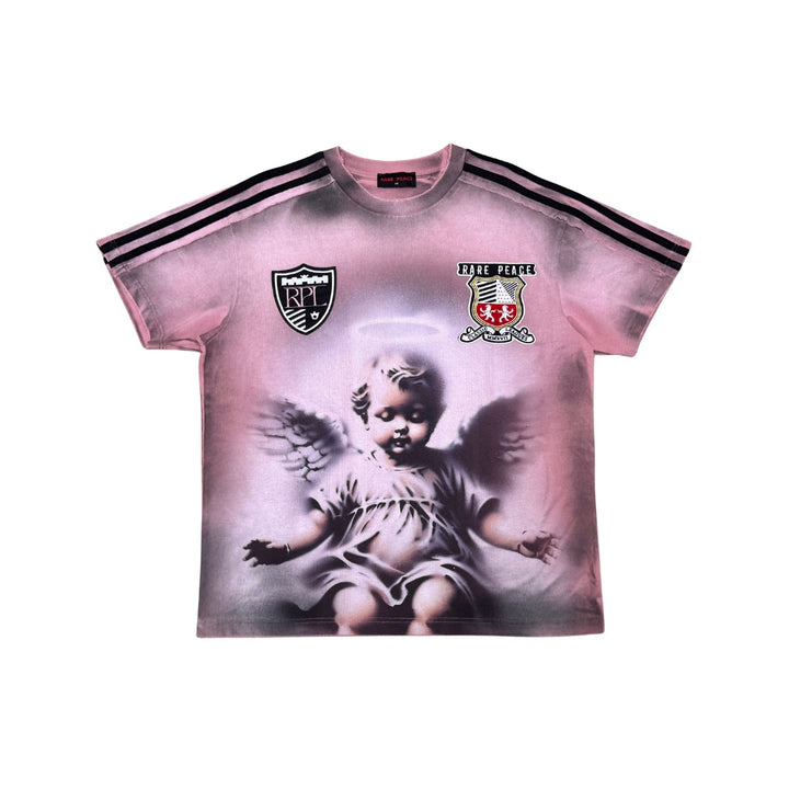 WASHED CUT &amp; SEW TEE W/ PATCHES