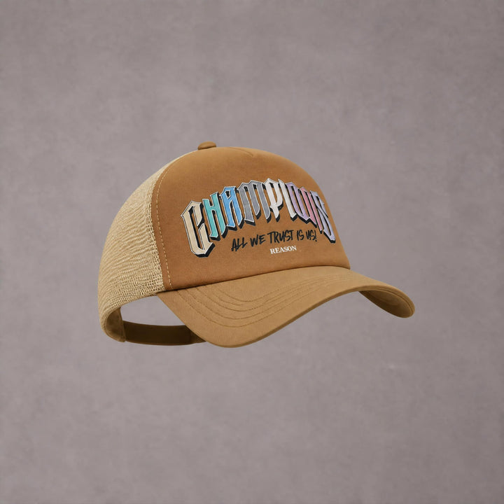 RTH-F-21 CHAMPIONS TRUCKER HAT KHAKI