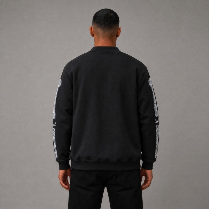 R Stone Varsity Jacket - Black