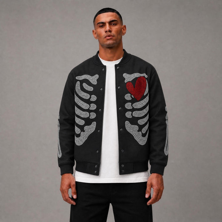 R Stone Varsity Jacket - Black