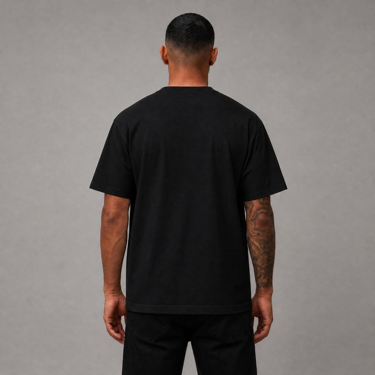 Racing Skull Digital Oversized Cropped Tee - Black