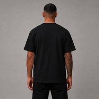 Racing Skull Digital Oversized Cropped Tee - Black