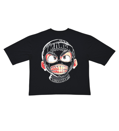 Rear View Cropped Tee - Black