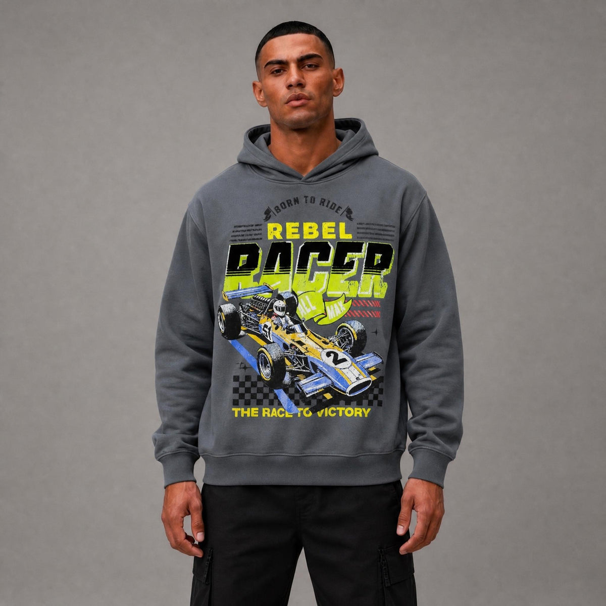 Rebel Racer Hoodie - Grey