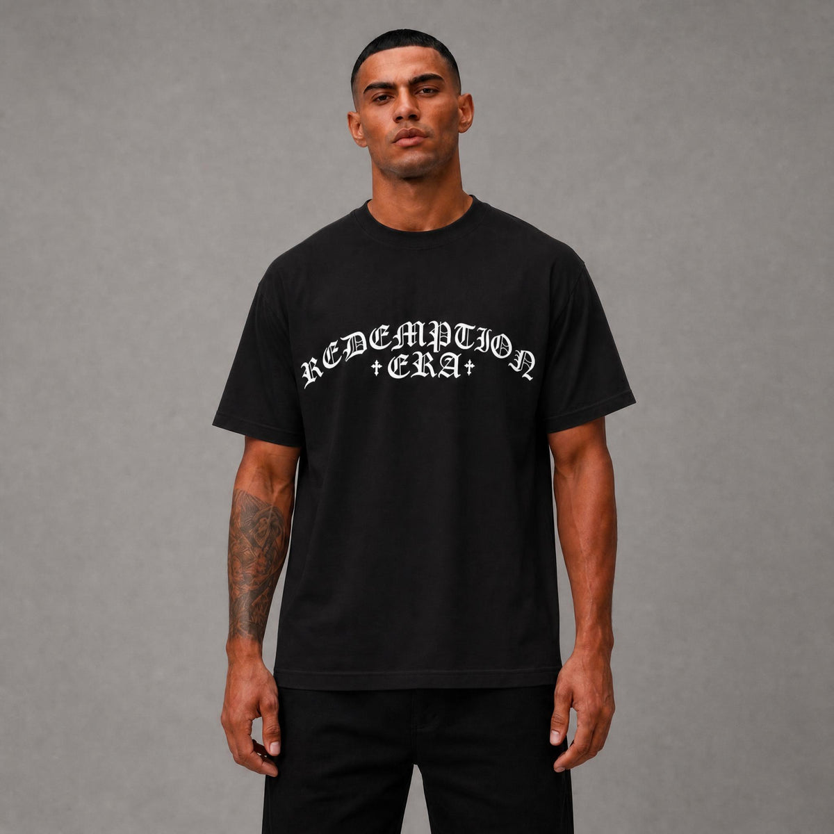 Redemption Era Cropped Tee - Black