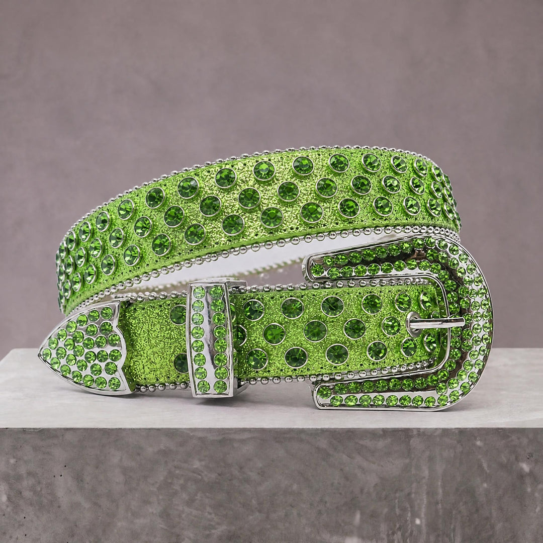 Rhinestone Belt - Green