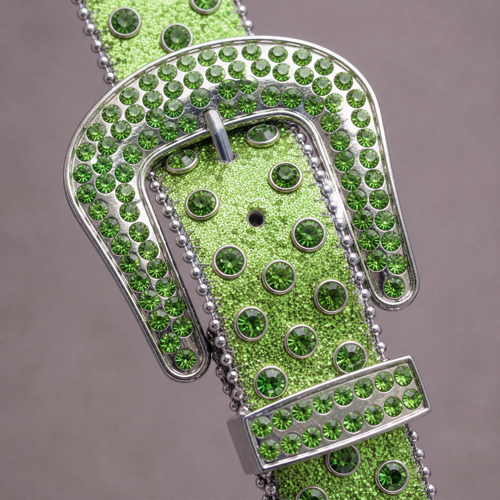 Rhinestone Belt - Green