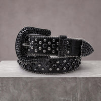 Rhinestone Belt - Jet Black