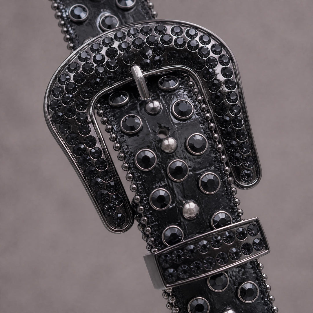 Rhinestone Belt - Jet Black