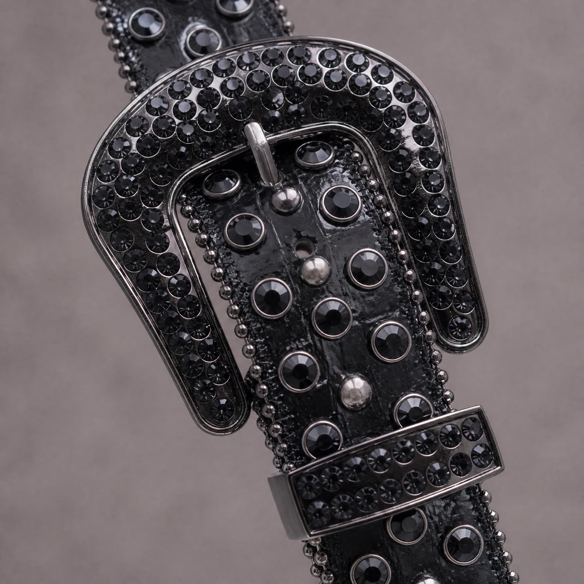 Rhinestone Belt - Jet Black