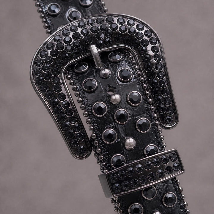 Rhinestone Belt - Jet Black