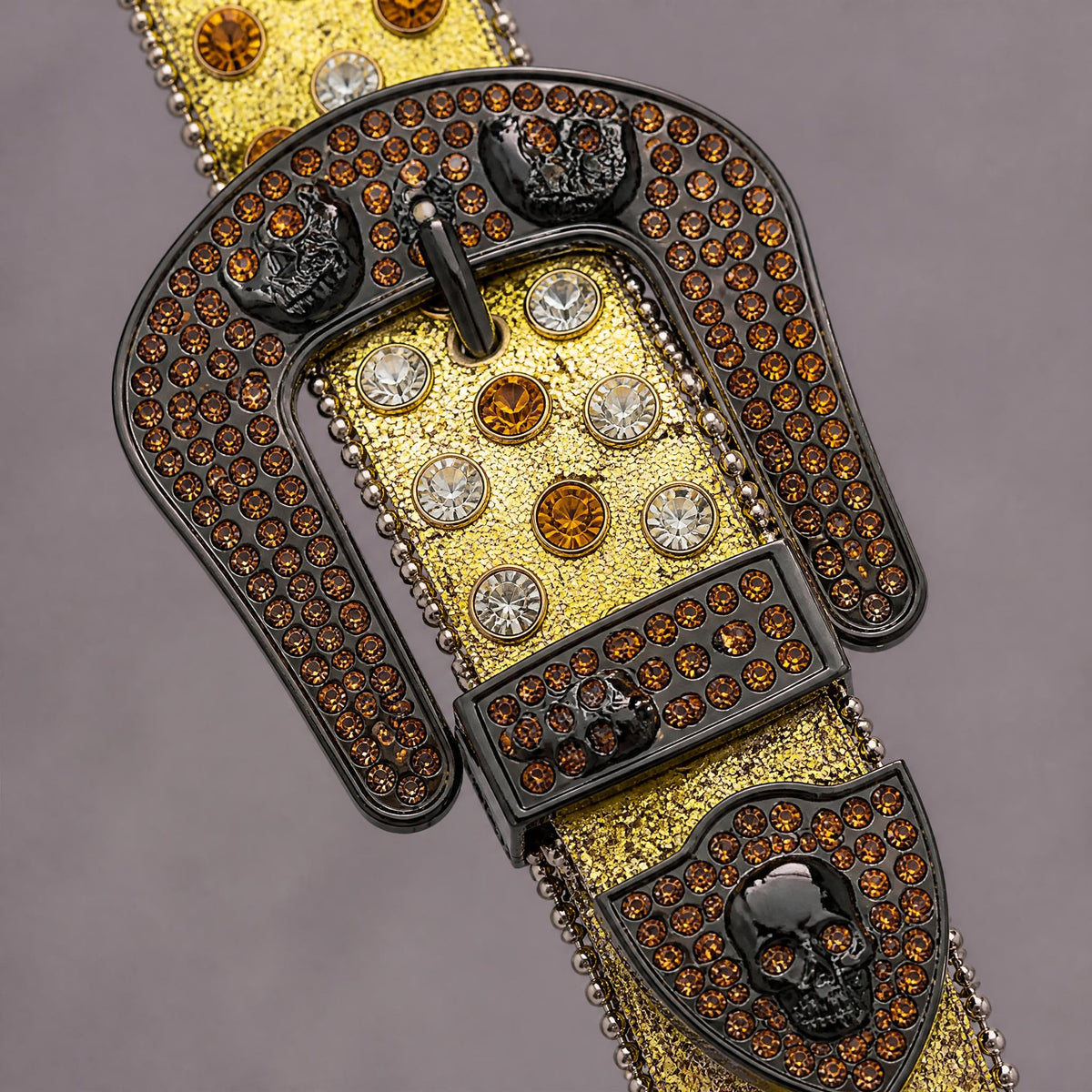 Rhinestone Skulls Belt - Vintage