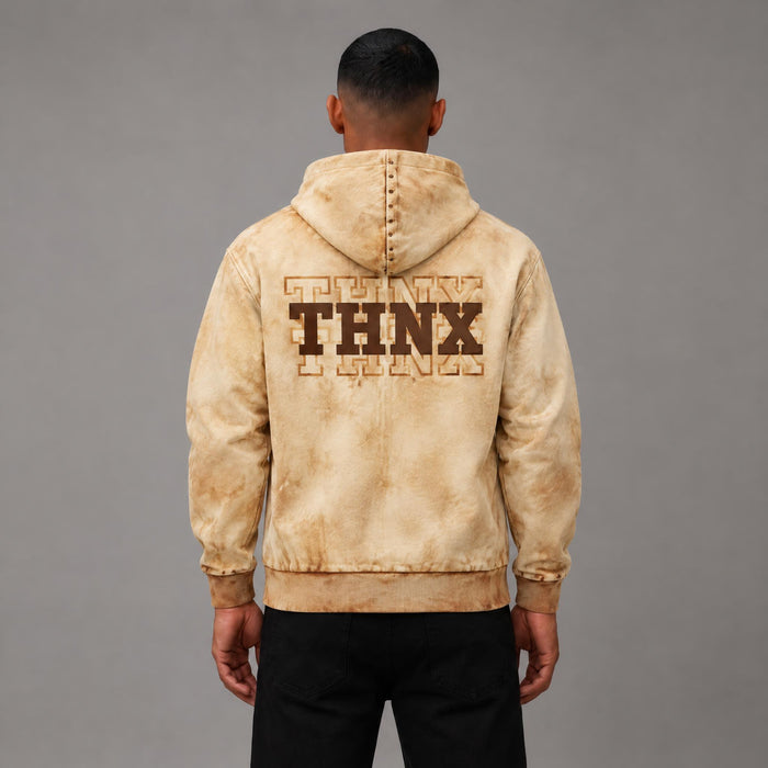 Rustic Thnx Hoodie - Men's Graphic Streetwear Hoodie