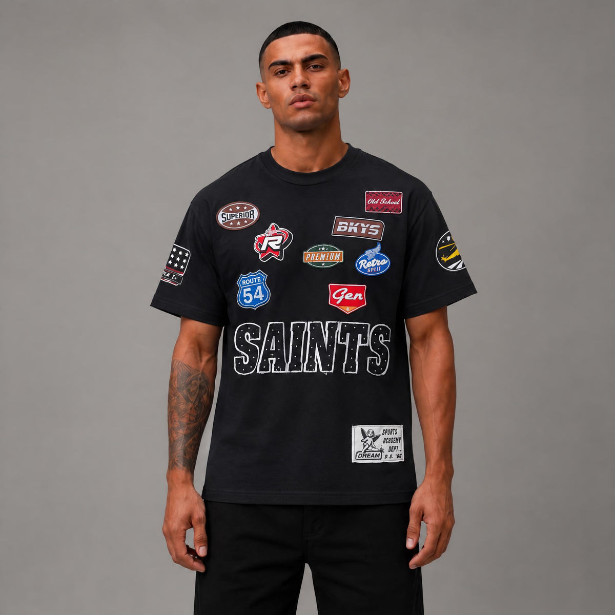 Saints Bkys Sports Academy French Terry Tee - Men's Streetwear T-Shirt