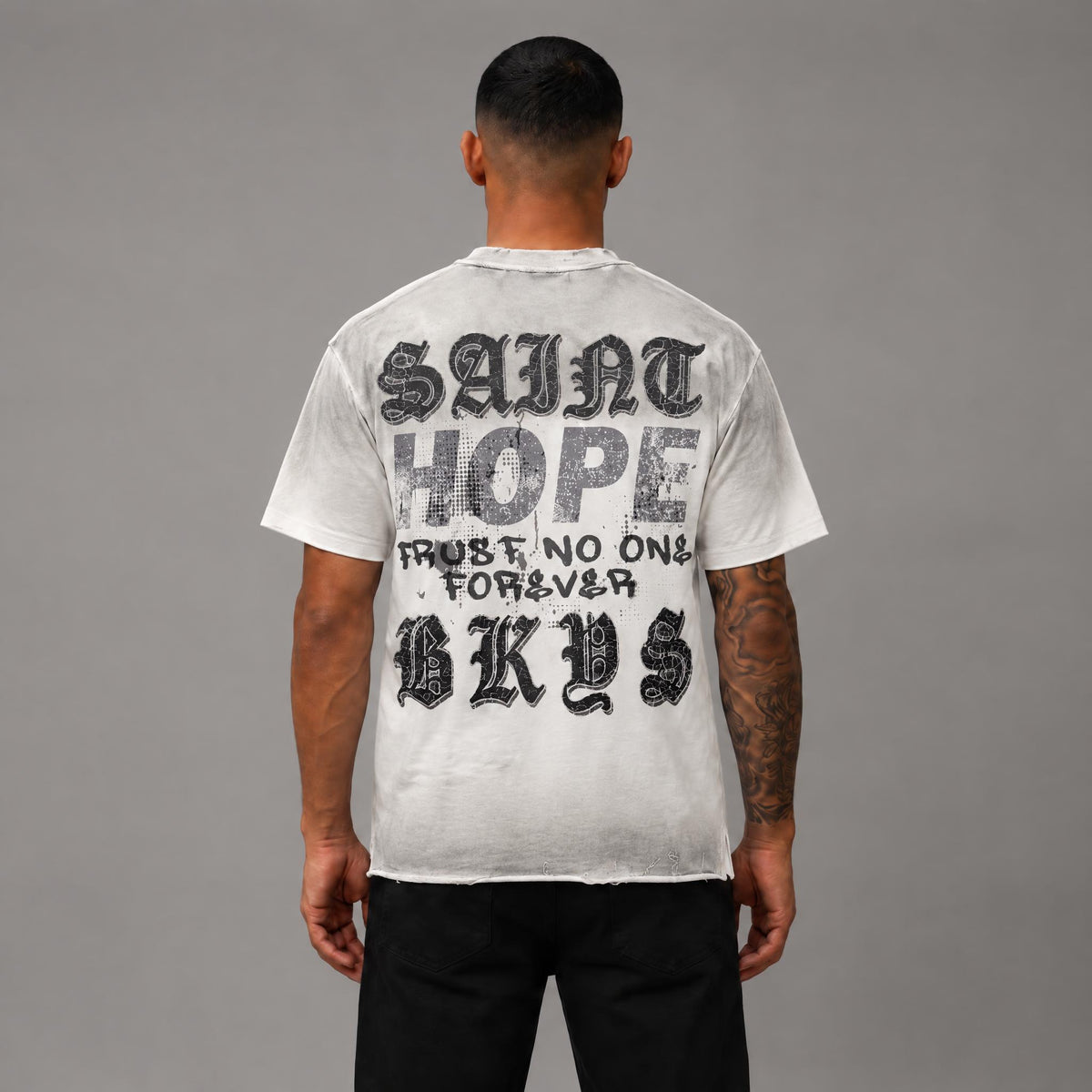Saint French Terry Tee - Men's Graphic Streetwear T-Shirt