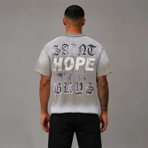 Saint French Terry Tee - Men's Graphic Streetwear T-Shirt