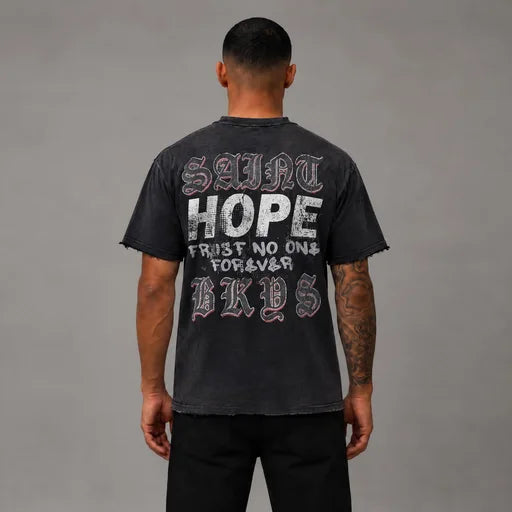 Saint French Terry Tee - Men's Graphic Streetwear T-Shirt