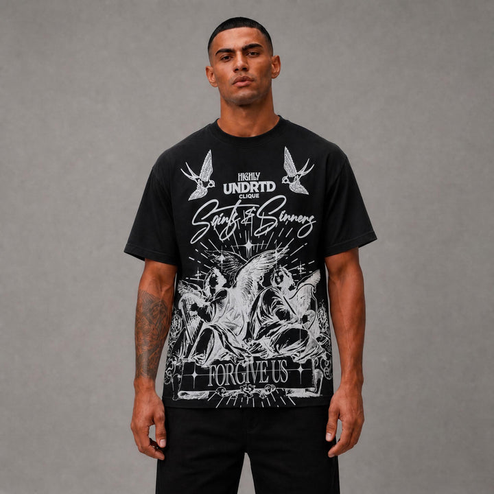 Saint And Sinners Graphic Tee - Black