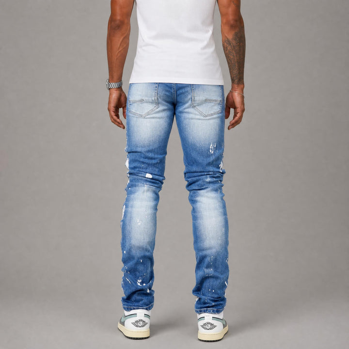 Savage Ripped Skinny Jeans - Blue