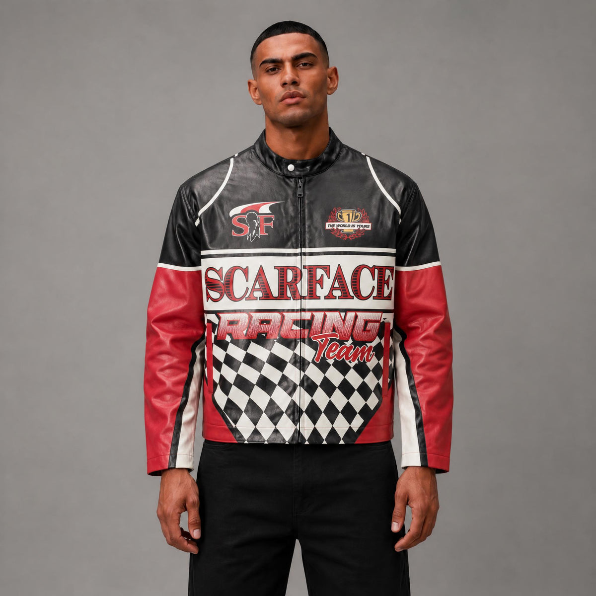 Scarface PU Moto Jacket - Men's Streetwear Moto Jacket