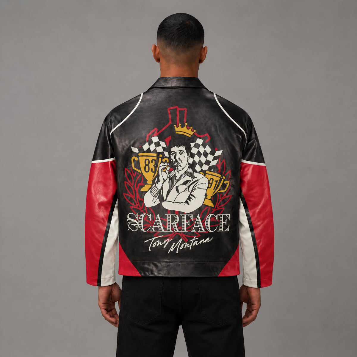 Scarface PU Moto Jacket - Men's Streetwear Moto Jacket