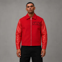 Scarface Red Wool Jacket - Men's Streetwear Wool Jacket