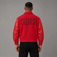Scarface Red Wool Jacket - Men's Streetwear Wool Jacket