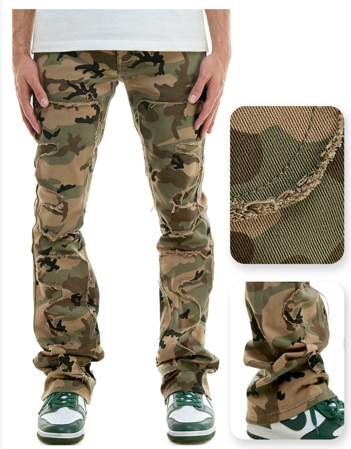 Camo Skinny Flare Jeans