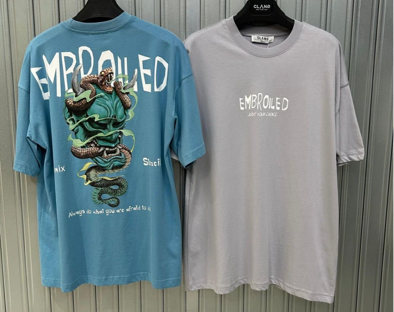 Embroiled Tee - Light Blue