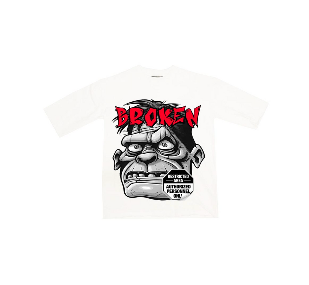 Broken Heart Cropped Tee - White