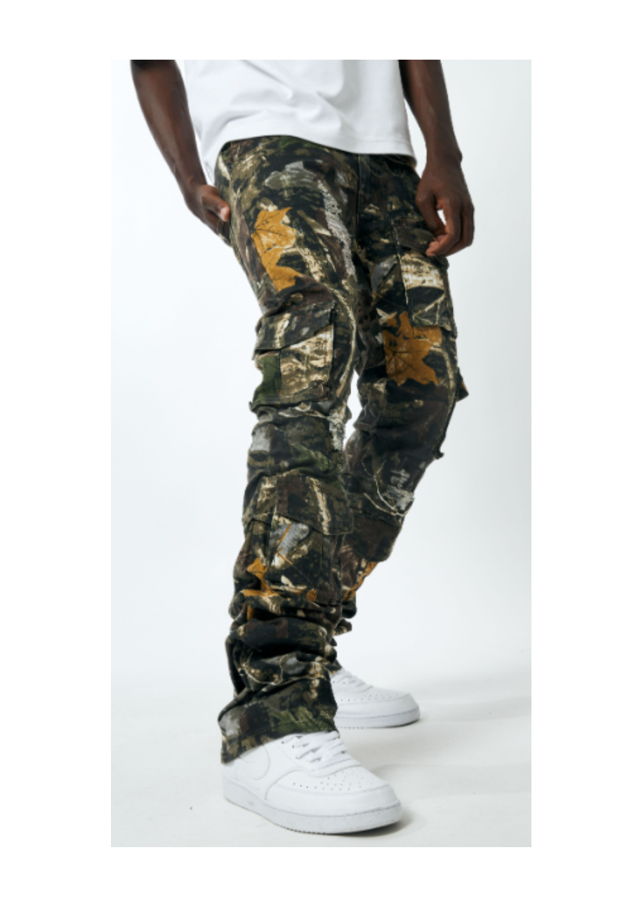 Cargo Camo Stacked Jeans - Hunter Camo