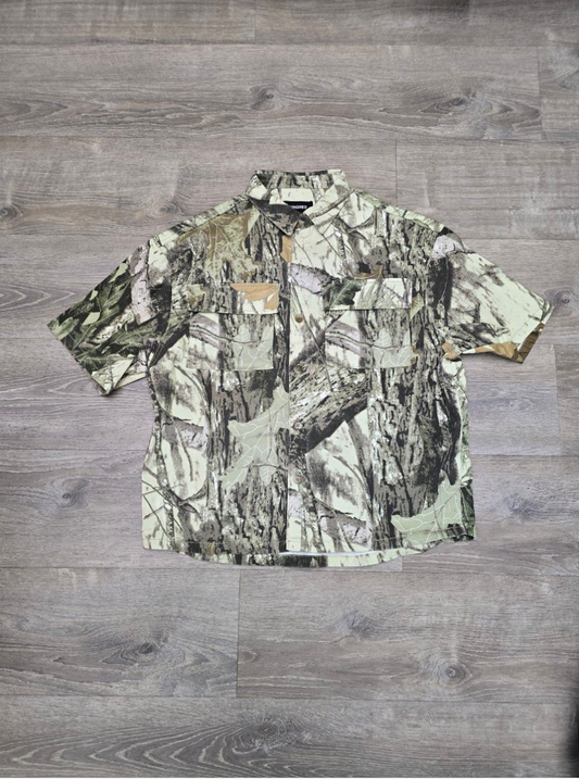 Camo Button Down Shirt - White Forest Camo