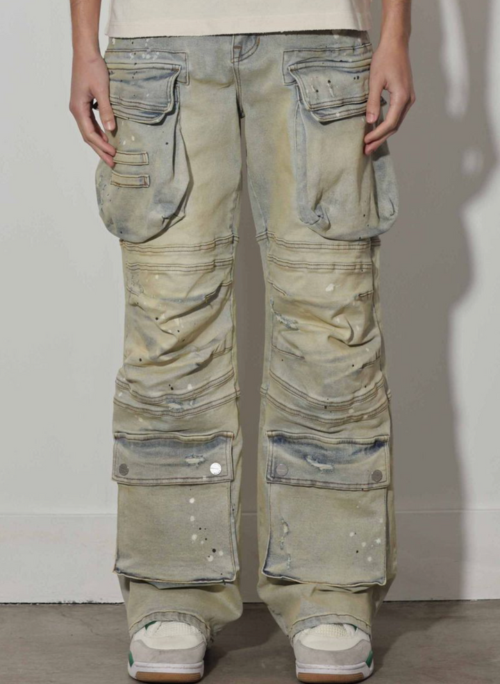 Y2k Utility Cargo Pants (2) - Light Stone Tint