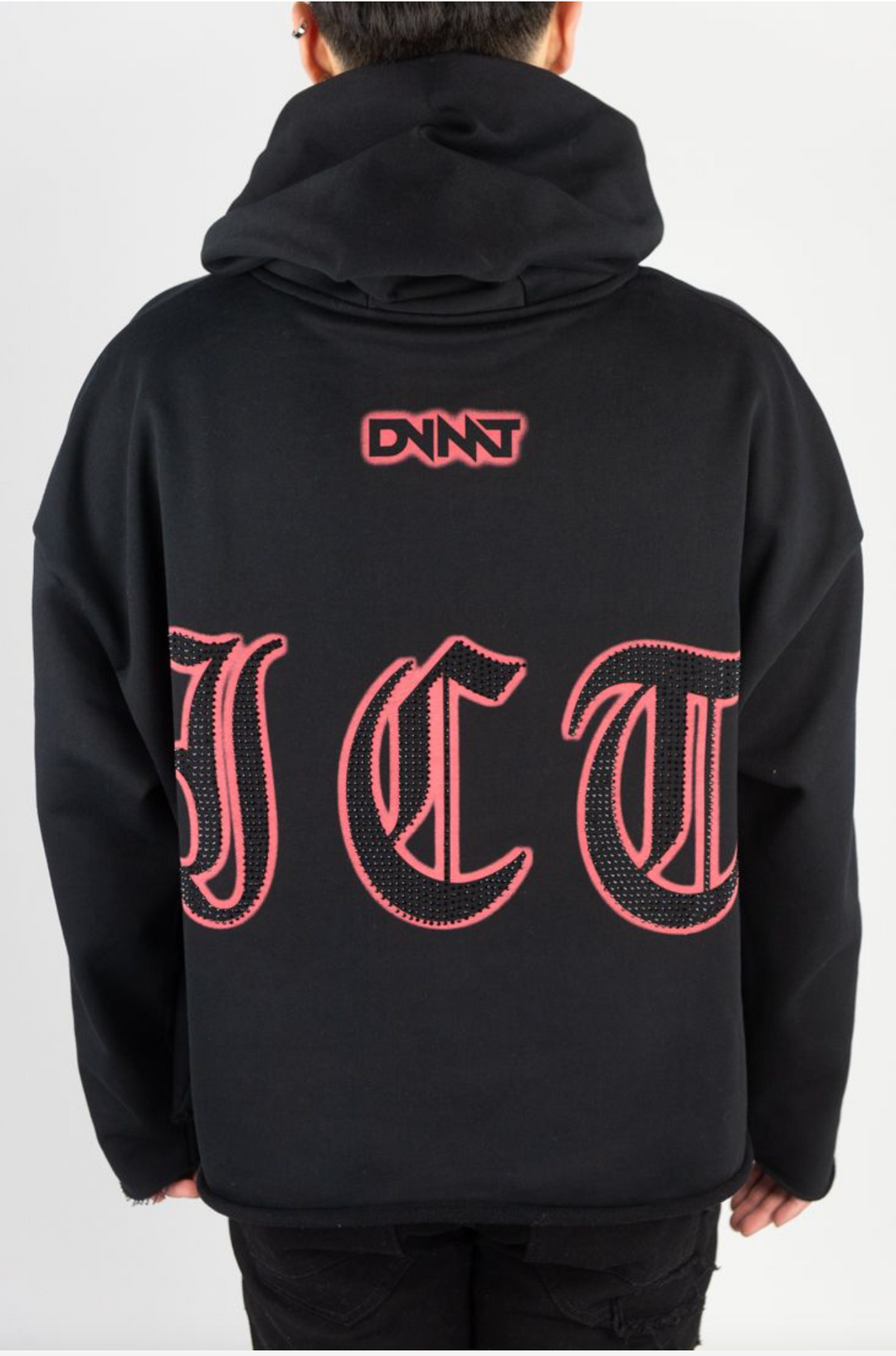 Addict Cropped Hoodie - Black
