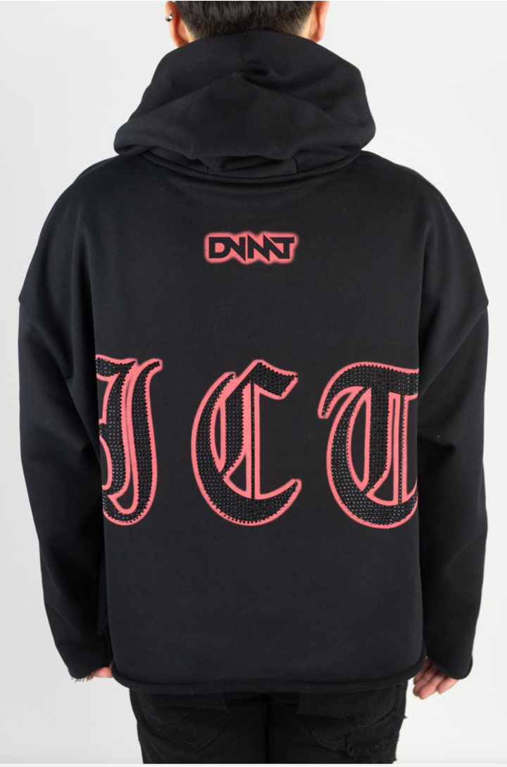 Addict Cropped Hoodie - Black