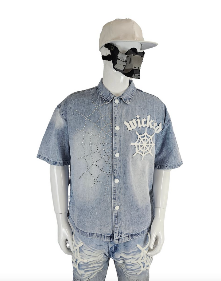 Publix Wicked Buttondown Tee - Sky Blue