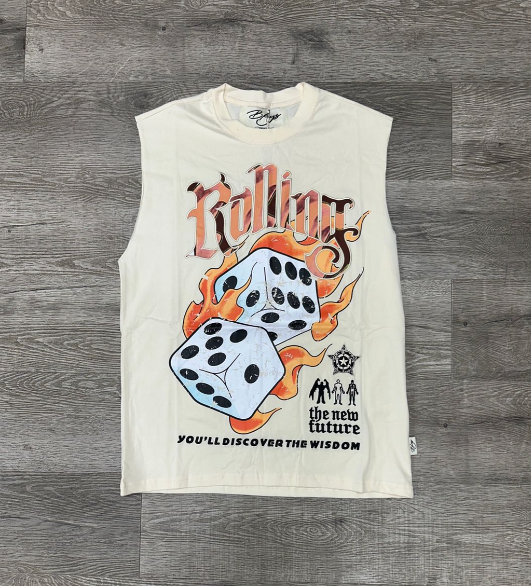 Rolling Sleeveless Muscle Tee - Off White