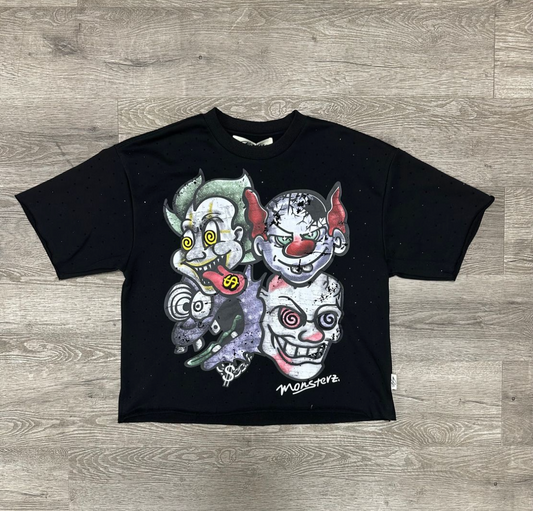 Monster Club Cropped Tee - Black