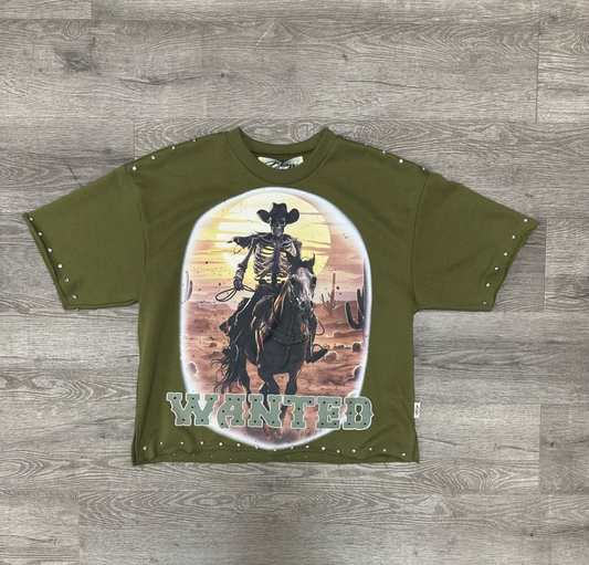Cowboy Skeleton Cropped Tee - Oak