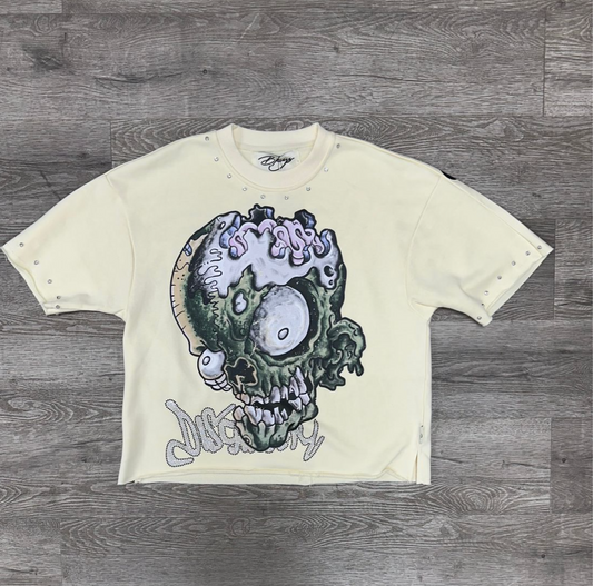 Disaster Cropped Tee - Off White