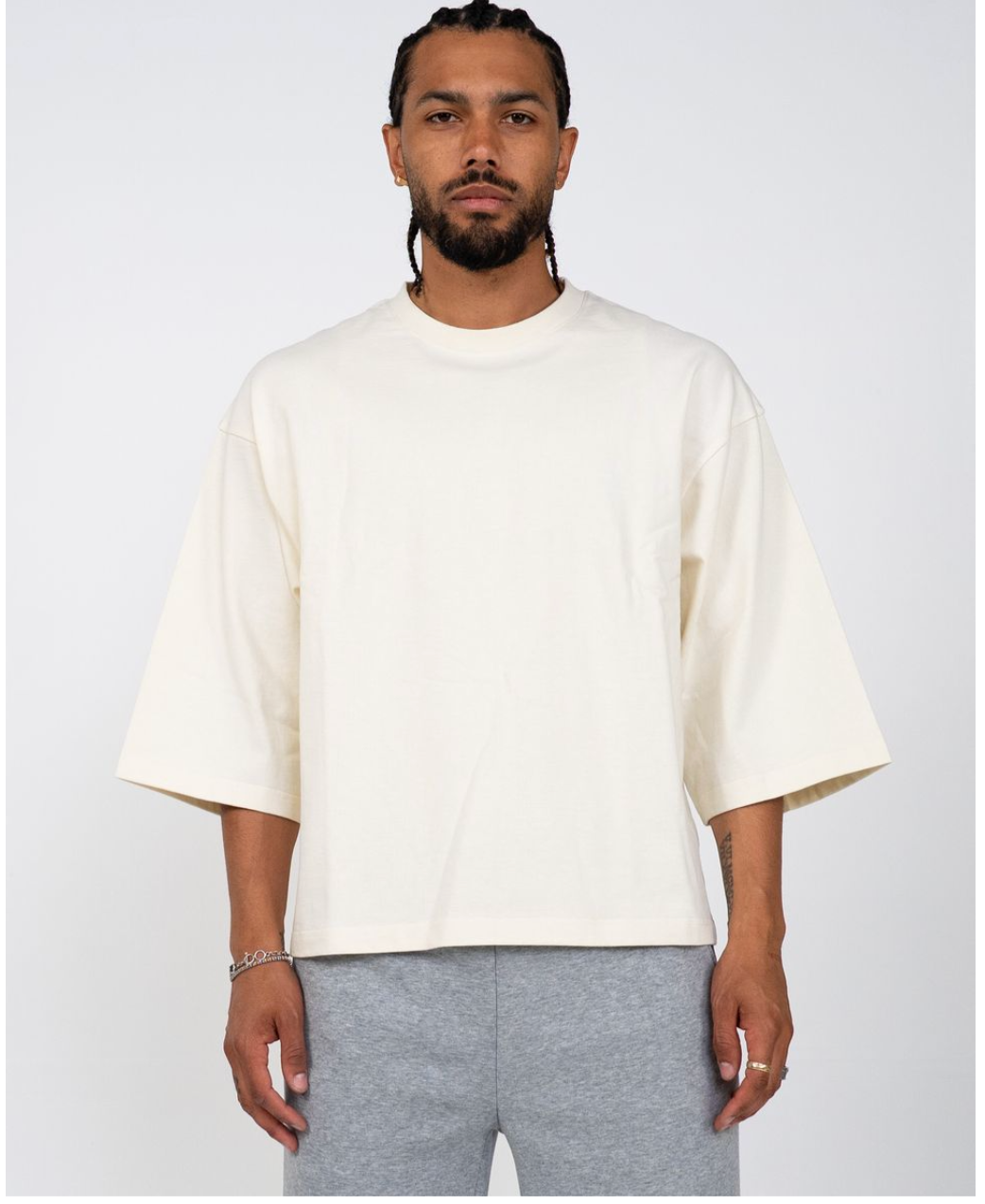 Quarter Sleeve Tee - Cream