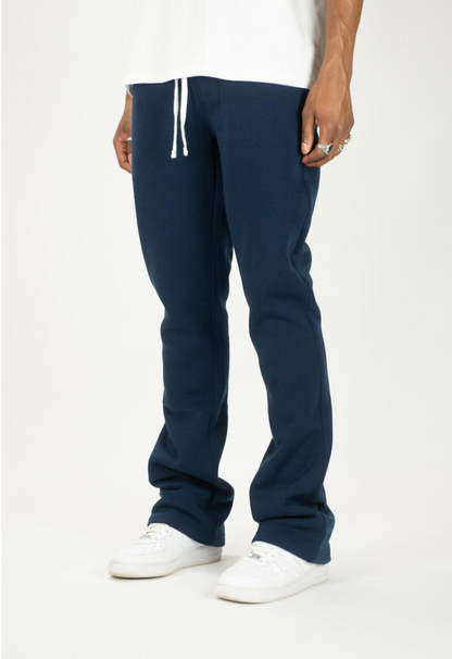 Stacked Fleece Sweatpants - Navy