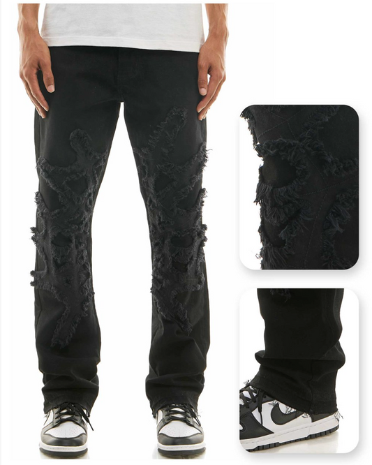 Spider Web Slim Jeans - Black