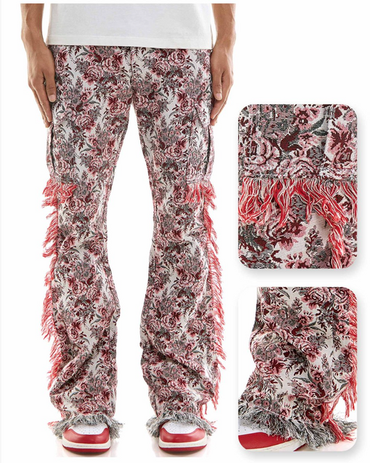 Tapestry Cargo Pants - Cream